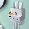 thumbnail image 4 of Xihbxyly Portacepillos Inteligente, Dispensador de Pasta Dental con Bomba de Vacío, Tecnología de Inducción, Set de Higiene Bucal Multifunción, Organizador de Baño, Uso Doméstico, Material Abs, Inclu, 4 of 4