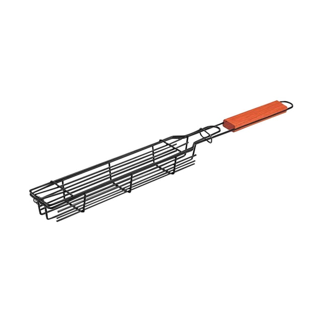 Kitchen aid Outdoor Wooden Handle Barbecue CageCamping Meat And Vegetable Barbecue Grill Net RackPicnic Grilling ToolsCharcoal Sausage Racks