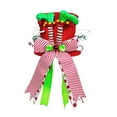 thumbnail image 6 of Christmas Tree Topper Hat, Elf Legs Tree Topper, Tree Topper Christmas Decorations with Bow Ribbon Christmas Tree Ornaments for Home Decor Xmas Gift 8.3inch, 6 of 7
