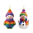 thumbnail image 2 of Dserfhy Snowman Christmas Ornaments Personalized 2D Acrylic Xmas Tree Decorations Hanging Snowman Ornaments for Holiday Party Decor Gifts, 2 of 8