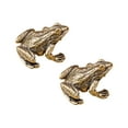 thumbnail image 4 of KLKCMS 2 Pieces Brass Frog Statues Desktop Ornament for Table Office Attract Wealth, 4 of 9
