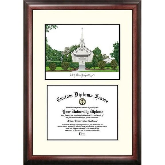 Campus Images VA989V-1185 11 x 8.5 in. Liberty University Scholar Diploma Frame - Satin Mahogany