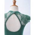 thumbnail image 5 of MSemis Girls Kids Ballet Leotards Flying Sleeves Dance Bodysuit Ballerina Gymnastics Unitard Bean Green 13-14, 5 of 7