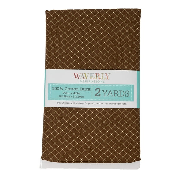 Waverly Inspirations 2 Yard Cut 100% Cotton Duck Print Fabric Diamond Cocoa, 45" Wide for Quilting & Sewing