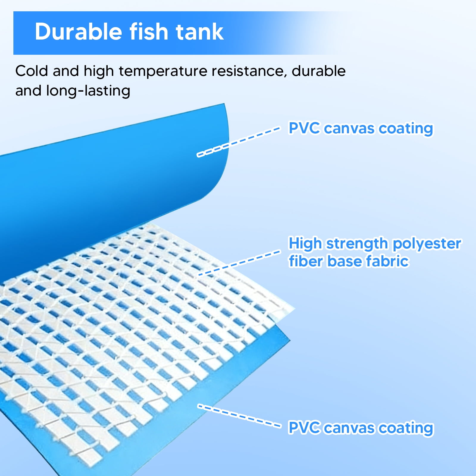 Qiyester Aquarium Pool Pond Portable Collapsible Fish Breeding Tank Swimming Pools with Frame Transparent Clear Viewing Panel Ball Valve Water Outlet for Koi,Goldfish 345Gallon
