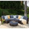 thumbnail image 5 of Christopher Knight Home Madras Tortuga Wicker Chat Set by  Navy/Ice Bucket Ottoman 5-Piece, 5 of 5