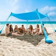 thumbnail image 1 of Carpa de playa COMMOUDS de 7 x 7 pies, protección contra el viento UPF50+, 1 of 7