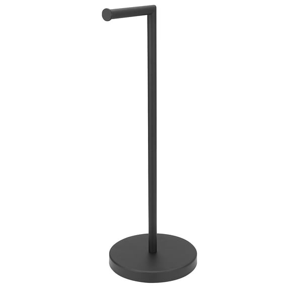 Freestanding Stainless Steel Toilet Paper Holder in Matte Black