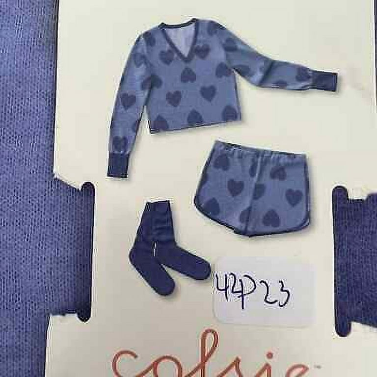 Colsie Women's Top & Bottom Three Piece Heart Print Pajama Set Purple XS NWT