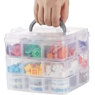 Plastic Stackable Storage Box,Stackable Storage Container with 18  Adjustable Compartments -Craft Storage / Craft Organizers and Storage -  Bead