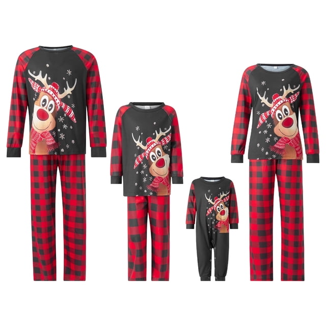 Pijamas navideños familiares Fiomva 2023. Conjuntos de pijamas navideños familiares a juego. Pijamas navideños familiares a juego de tallas grandes.