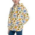 thumbnail image 2 of Picia Autumn Pumpkins Blooms Pattern Youth Hoodie - Warm Pullover Sweatshirt with Kangaroo Pocket, Ideal for Boys and Girls-Medium, 2 of 6