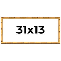 31x13 Frame Gold Bamboo Solid Wood Picture Frame | 1 Inch Moulding Width | Interior Frame Depth