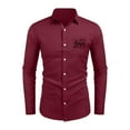 thumbnail image 4 of Fgvctg Valentine's Day Button Up Shirt Men Long Sleeve Cotton Button Down Shirts Fashion Collared Blouses Date Day Love Heart Print Plus Size Business Casual Tops Wine 2XL, 4 of 4
