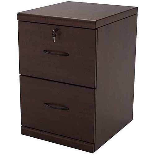 2 Drawer Vertical Wood Lockable Filing Espresso