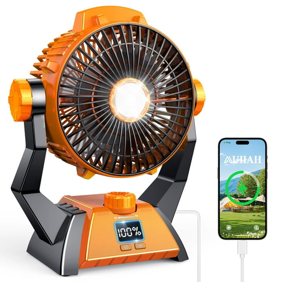 Ventilador de Camping Recargable AUIIAH X60 10000mAh con Luz LED