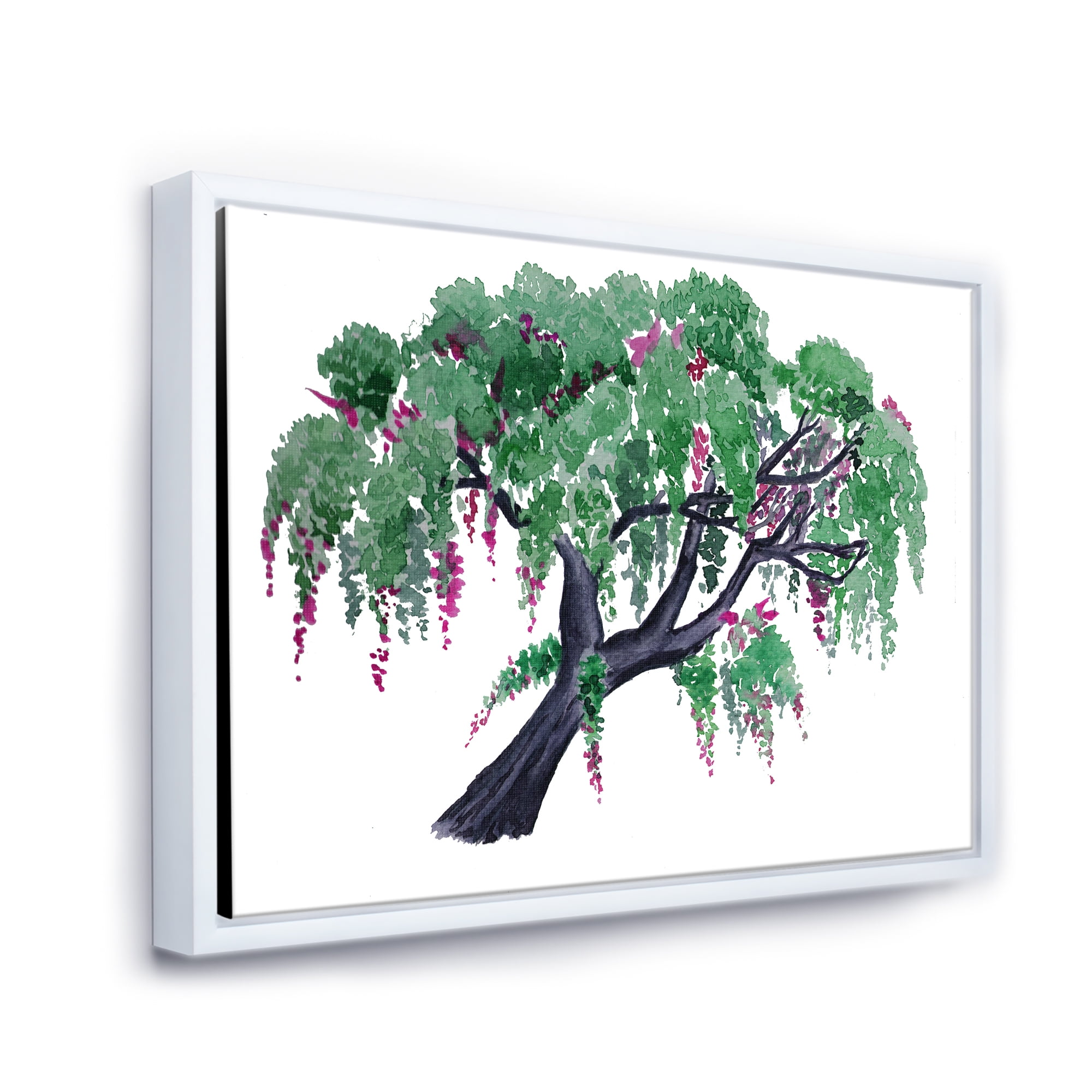 Designart 'A Lonely Tree of Wisteria' Traditional Framed Canvas Wall Art Print