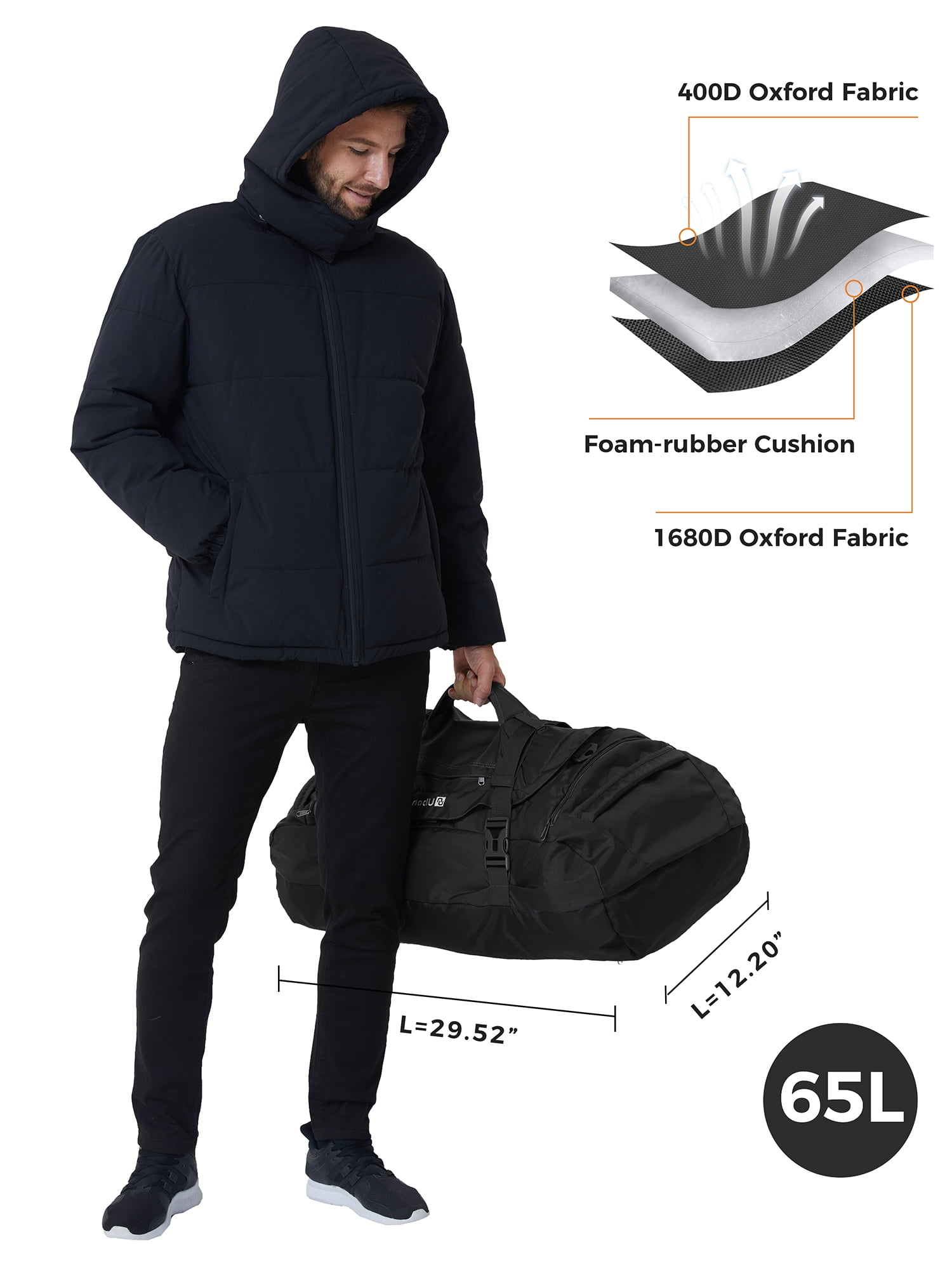 Ubon 65L Heavy Duty Convertible Duffle Bag in Nepal at NPR 14065