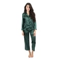 thumbnail image 1 of Leveret Womens Satin Pajamas Christmas 2 Piece Pajama Set Size X-Small-XX-Large) (Green, Small), 1 of 1
