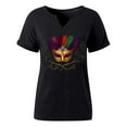 thumbnail image 5 of Fewfanhot Women Clothing Mardi Gras Shirts for Women Carnival V-neck Graphic Party Top, 5 of 6