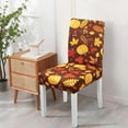 thumbnail image 6 of Fall Thanksgiving Chair Covers Set of 6, Pumpkin Maple Leaf Dining Chair Protectors, Elastic Removable Washable Dining Chair Covers, Suitable for Fall Thanksgiving Kitchen Dining Room Holiday Decor, 6 of 6
