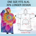 thumbnail image 4 of Oversized Wearable Blanket Hoodie,Rainbow Tie Dye Floral Pattern Sherpa Blanket Hoodie with Super Pockets,Super Warm Fuzzy Pullover for Women & Men, 4 of 6