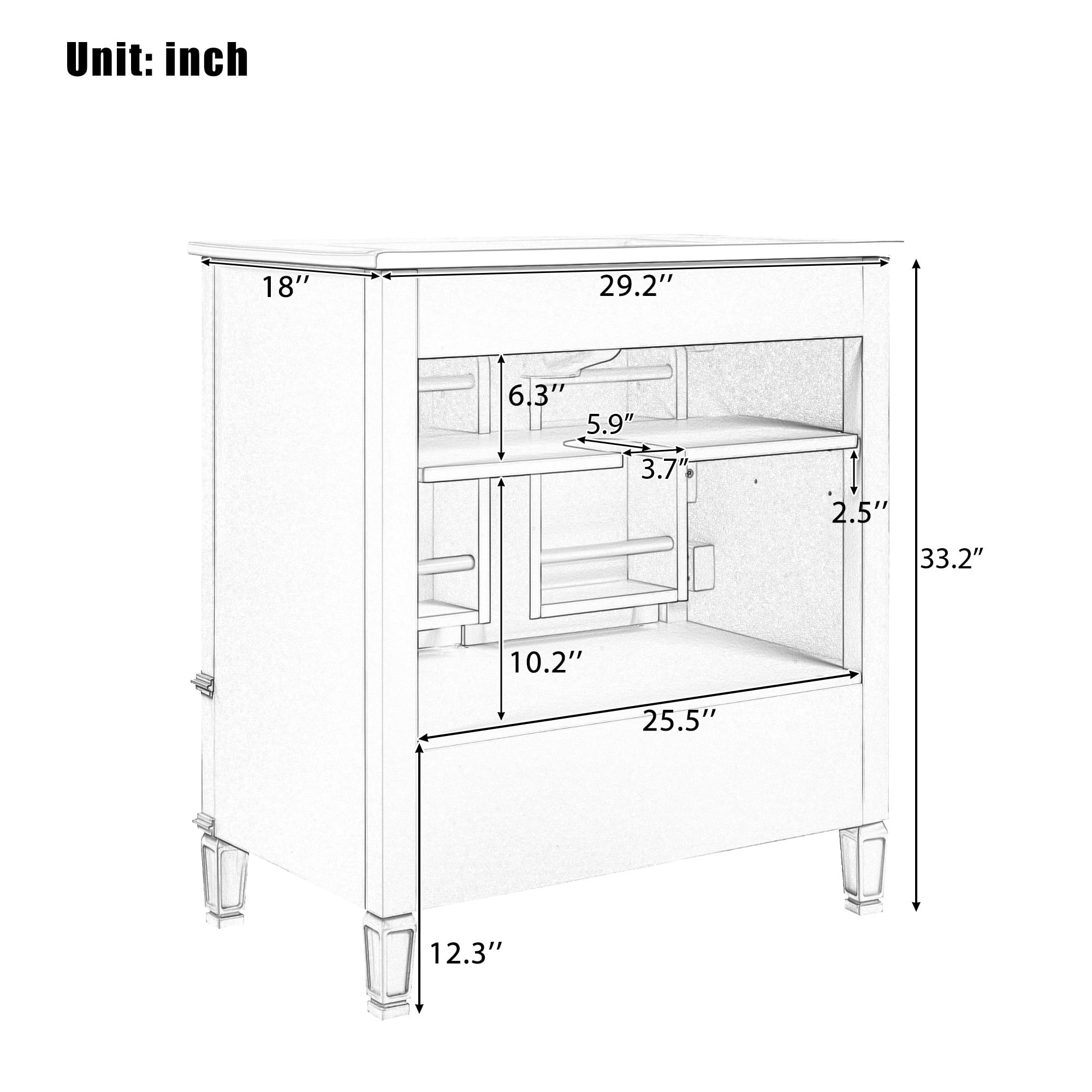 Euroco 30" Bathroom Vanity with Sink Vintage Style, Multi-functional Storage Space, Door Shelf, Soft-closing Door, Black (same sku: N759P218644B)