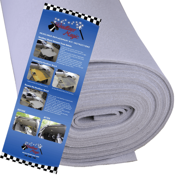 Headliner Magic Lt Gray Universal Headliner Ceiling Fabric Foam Back 72" Long x 60" Wide