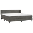 thumbnail image 2 of vidaXL Box Spring Bed with Mattress Dark Gray 72"x83.9" California King Velvet, 2 of 6