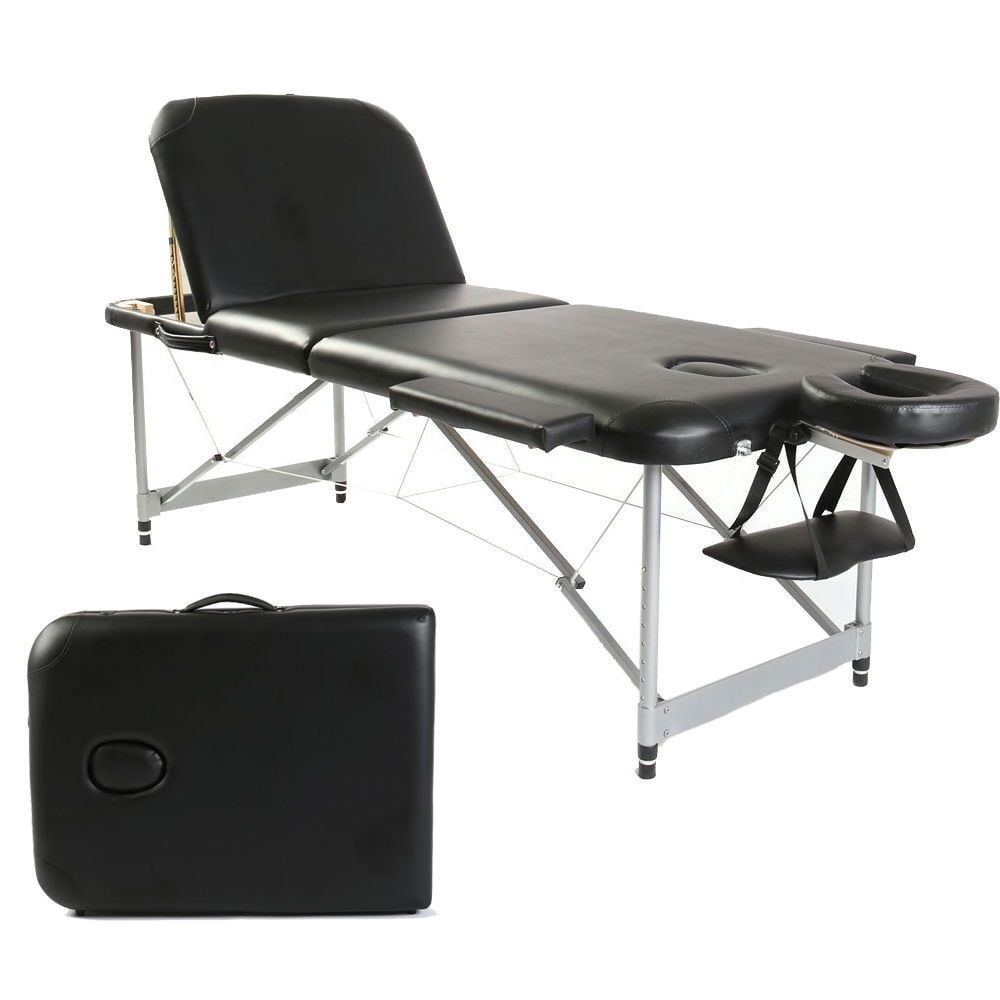 Zimtown 3 Fold Portable Aluminum Massage Table / Bed for Facial SPA and