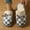 Gray, variant on Women's Slippers Closed Toe Plus Size Plush House Slippers Bow Check Pattern Warm Fleece Lining Soft Flat Sole for Winter Living Room Lounging All Day Indoor Wear Sky Blue 5.5-6