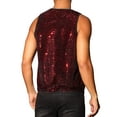 thumbnail image 3 of INSPIRE CHIC Sequins Tank Top for Men's Crew Neck Sleeveless Party Vests M Red, 3 of 4