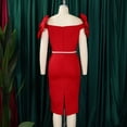 thumbnail image 6 of AURA Plus Size Elegant V Neck 3D Flower Banquet Midi Dress High Waist Bodycon African Party Dress with Belt, 6 of 10