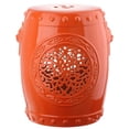 thumbnail image 1 of Safavieh Flower Drum Ceramic Decorative Garden Stool, Orange, 1 of 3