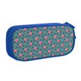 thumbnail image 1 of TEQUAN Large Capacity Pencil Case, Pink Flowers Green Leaves Pattern Pencil Pouch 2 Compartments Pencil Bag (Blue), 1 of 7