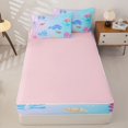 thumbnail image 4 of Homewish Cute Sea Turtle Zipper Full Size Comforter Sets with Fitted Sheet and 2 Pillowcases, Cartoon Coral Zipper Bedding Set, Pink Blue, Pink Reversible, 4pcs, 4 of 6