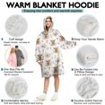 thumbnail image 5 of White Highland Cow Flower Pattern Wearable Oversized Blanket,Wearable Blanket Hoodie for Adults,Cozy Hooded Blankets with Super Pockets,Super Warm Fuzzy Pullover for Women & Men, 5 of 6
