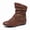 Brown, variant on Women's Slouch Ankle Boots, Vintage Metal Buckle Flat Booties, Round Toe Casual Comfort Low Heel Boots