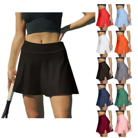 BRDFRL Pleated Tennis Skirt for Women with 2 Pockets Women's High Waisted Athletic Golf Skorts Skirts for Running Casual Gray S
