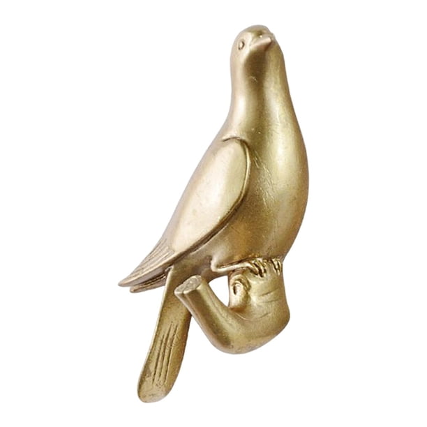 Perchero decorativo con forma de pájaro, moderno, portátil y creativo, con diseño de animales S oro