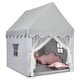 thumbnail image 2 of Costway Casa de muñecas para niños, casita con tienda resistente estructura de sólida madera y alfombrilla de algodón, casa con tienda puerta y ventana para niños y niñas, castillo juguete para niños, 2 of 3