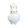 thumbnail image 2 of Ovzne Cute Bunny Furry Keychain Pendant 15x10x5cm, Soft Puffy Fabric Backpack/Car Key Decoration, Multi-Functional with Metal Hook, 2 of 4