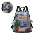 thumbnail image 5 of FORMRS Women's Travel Backpack Purse Anti-Theft Hidden Pockets Casual Shoulder Bag, Green Boat, 5 of 7