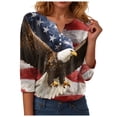 thumbnail image 6 of vigerkar 250 Anniversary USA Shirt Women 3/4 Sleeve V-Neck 250 Years T-Shirt 250th American Patriotic Tops 1776-2026 Tshirts (Red, XXL), 6 of 8