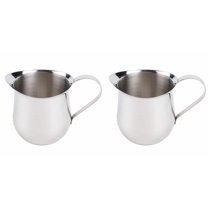 HWHCGZ 2Pcs Drum Shaped Milk Frothing Pitcher,Stainless Frothing Pitcher Jug for Coffee for Machines Milk Frothers Latte Art,Silver,60ml