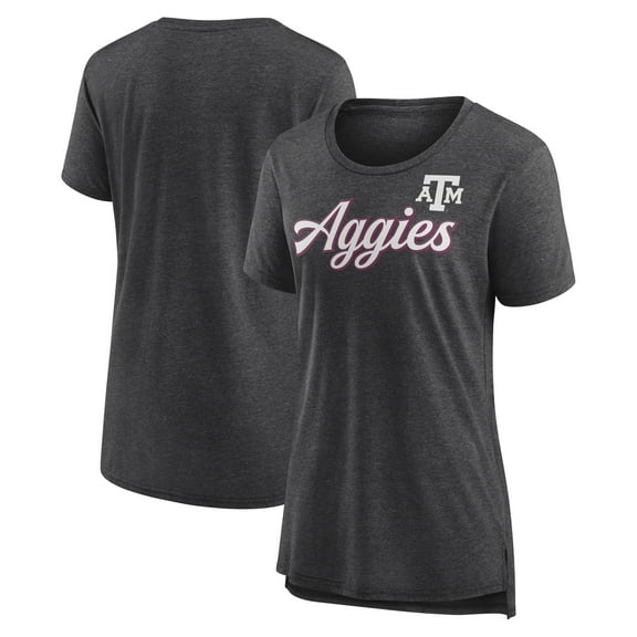 Women's Charcoal Texas A&M Aggies Past Script Tri-Blend T-Shirt