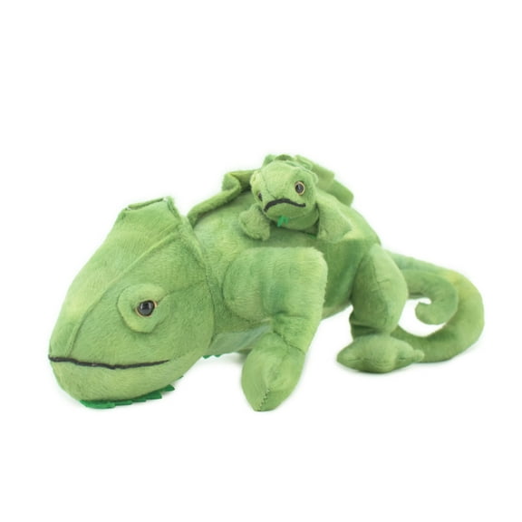 Chameleon with Baby, Plush Animal, Soft, Stuffed, Toy, Educational, Realistic Chameleon Toy, Figure, Lifelike, Replica, Gift, 14" PK02 B498