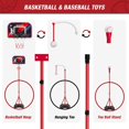 thumbnail image 3 of HYES Ensemble 4 en 1 de Panier de Basketball et de Ballon de Balle pour Enfants 3-5, But de Basketball avec Tableau d'Affichage et DEL, Support Suspendu pour T-Shirt et Balle avec Machine de Lancer de Baseball, Intérieur, 3 of 9