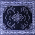 thumbnail image 1 of Ahgly Company Indoor Square Medallion Blue Traditional Area Rugs, 7' Square, 1 of 4