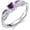 Amethyst - February, variant on Angel Promise Ring 925 Sterling Silver Angel Wings Heart Ring Women's Angel Memorial Ring with Heart-Shaped Birthstone Promise Ring Adjustable Size 7